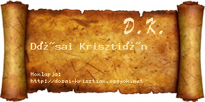 Dósai Krisztián névjegykártya