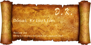 Dósai Krisztián névjegykártya