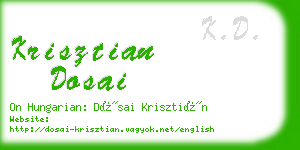 krisztian dosai business card